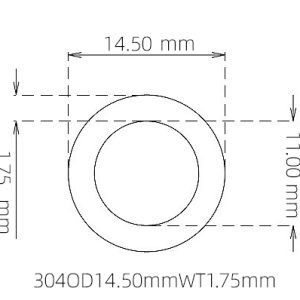 外径 14.50 mm / 内径 11.00 mm · 304 不锈钢毛细管