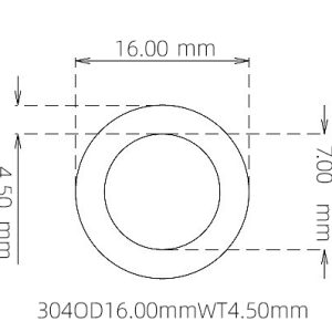 外径 16.00 mm / 内径 7.00 mm · 304 不锈钢毛细管