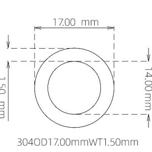 外径 17.00 mm / 内径 14.00 mm · 304 不锈钢毛细管