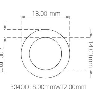 外径 18.00 mm / 内径 14.00 mm · 304 不锈钢毛细管