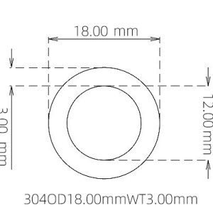 外径 18.00 mm / 内径 12.00 mm · 304 不锈钢毛细管