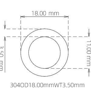 外径 18.00 mm / 内径 11.00 mm · 304 不锈钢毛细管