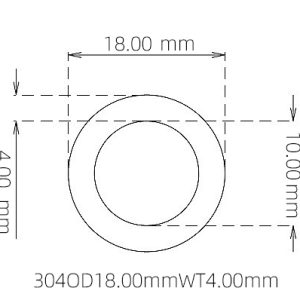 外径 18.00 mm / 内径 10.00 mm · 304 不锈钢毛细管