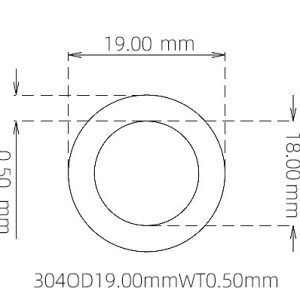 外径 19.00 mm / 内径 18.00 mm · 304 不锈钢毛细管