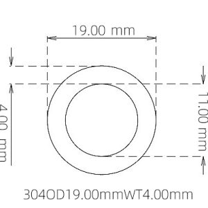 外径 19.00 mm / 内径 11.00 mm · 304 不锈钢毛细管