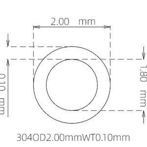 外径 2.00 mm / 内径 1.80 mm · 304 不锈钢毛细管
