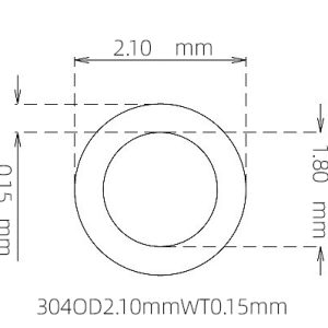 外径 2.10 mm / 内径 1.80 mm · 304 不锈钢毛细管
