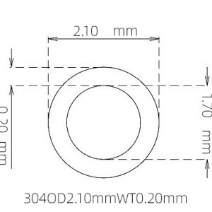 外径 2.10 mm / 内径 1.70 mm · 304 不锈钢毛细管