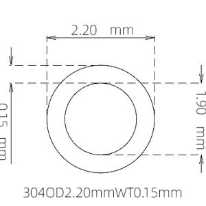 外径 2.20 mm / 内径 1.90 mm · 304 不锈钢毛细管
