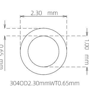 外径 2.30 mm / 内径 1.00 mm · 304 不锈钢毛细管