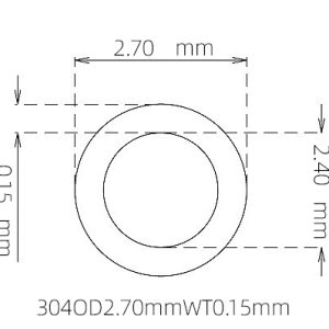 外径 2.70 mm / 内径 2.40 mm · 304 不锈钢毛细管