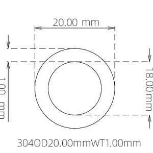 外径 20.00 mm / 内径 18.00 mm · 304 不锈钢毛细管
