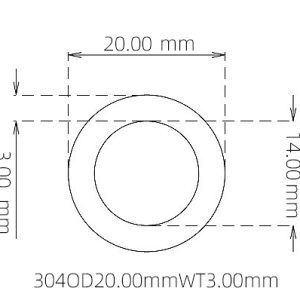 外径 20.00 mm / 内径 14.00 mm · 304 不锈钢毛细管