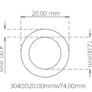 外径 20.00 mm / 内径 12.00 mm · 304 不锈钢毛细管
