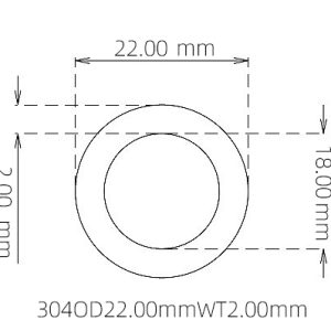 外径 22.00 mm / 内径 18.00 mm · 304 不锈钢毛细管