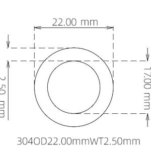 外径 22.00 mm / 内径 17.00 mm · 304 不锈钢毛细管