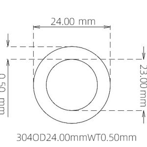 外径 24.00 mm / 内径 23.00 mm · 304 不锈钢毛细管