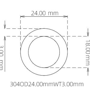 外径 24.00 mm / 内径 18.00 mm · 304 不锈钢毛细管