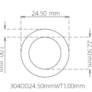 外径 24.50 mm / 内径 22.50 mm · 304 不锈钢毛细管