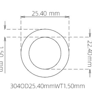 外径 25.40 mm / 内径 22.40 mm · 304 不锈钢毛细管