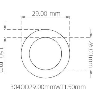 外径 29.00 mm / 内径 26.00 mm · 304 不锈钢毛细管