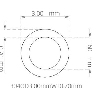 外径 3.00 mm / 内径 1.60 mm · 304 不锈钢毛细管