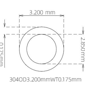 外径 3.200 mm / 内径 2.850 mm · 304 不锈钢毛细管