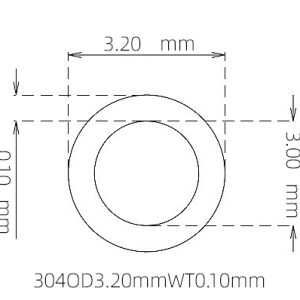 外径 3.20 mm / 内径 3.00 mm · 304 不锈钢毛细管
