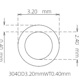 外径 3.20 mm / 内径 2.40 mm · 304 不锈钢毛细管