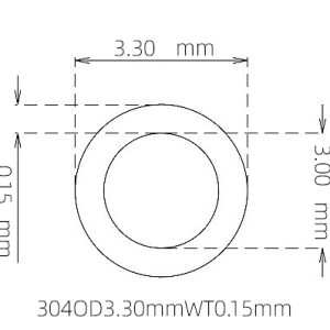 外径 3.30 mm / 内径 3.00 mm · 304 不锈钢毛细管