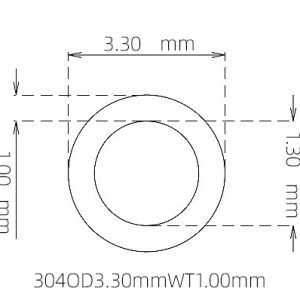 外径 3.30 mm / 内径 1.30 mm · 304 不锈钢毛细管
