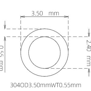 外径 3.50 mm / 内径 2.40 mm · 304 不锈钢毛细管