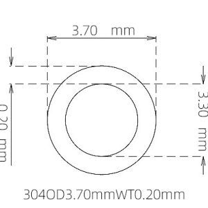 外径 3.70 mm / 内径 3.30 mm · 304 不锈钢毛细管