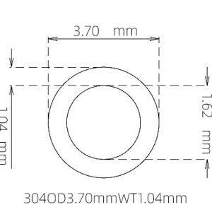 外径 3.70 mm / 内径 1.62 mm · 304 不锈钢毛细管
