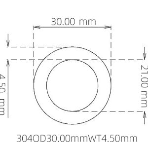 外径 30.00 mm / 内径 21.00 mm · 304 不锈钢毛细管