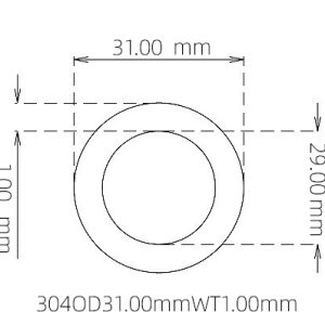 外径 31.00 mm / 内径 29.00 mm · 304 不锈钢毛细管
