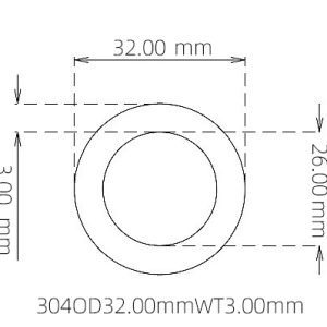 外径 32.00 mm / 内径 26.00 mm · 304 不锈钢毛细管