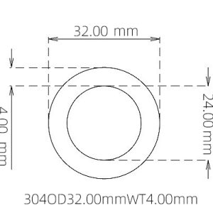 外径 32.00 mm / 内径 24.00 mm · 304 不锈钢毛细管