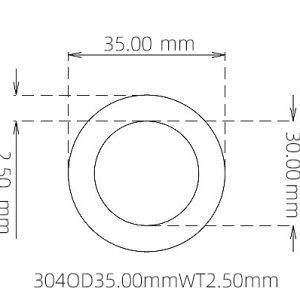 外径 35.00 mm / 内径 30.00 mm · 304 不锈钢毛细管