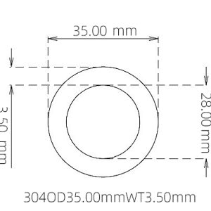 外径 35.00 mm / 内径 28.00 mm · 304 不锈钢毛细管