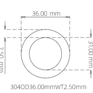 外径 36.00 mm / 内径 31.00 mm · 304 不锈钢毛细管