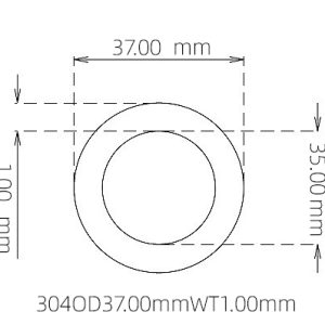 外径 37.00 mm / 内径 35.00 mm · 304 不锈钢毛细管