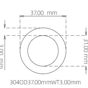 外径 37.00 mm / 内径 31.00 mm · 304 不锈钢毛细管