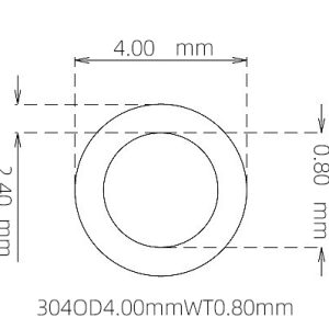 外径 4.00 mm / 内径 2.40 mm · 304 不锈钢毛细管