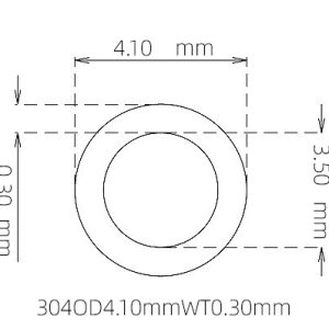 外径 4.10 mm / 内径 3.50 mm · 304 不锈钢毛细管