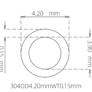 外径 4.20 mm / 内径 3.90 mm · 304 不锈钢毛细管