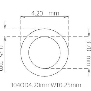 外径 4.20 mm / 内径 3.70 mm · 304 不锈钢毛细管