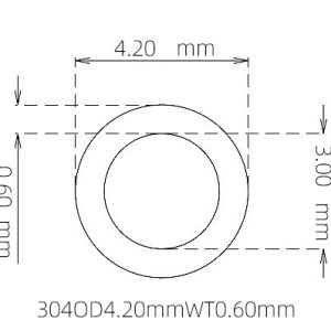 外径 4.20 mm / 内径 3.00 mm · 304 不锈钢毛细管