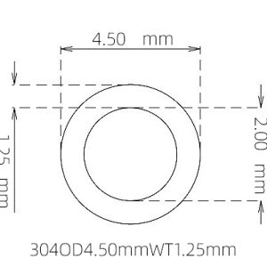 外径 4.50 mm / 内径 2.00 mm · 304 不锈钢毛细管