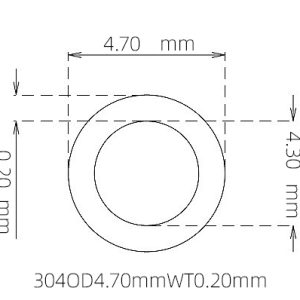 外径 4.70 mm / 内径 4.30 mm · 304 不锈钢毛细管